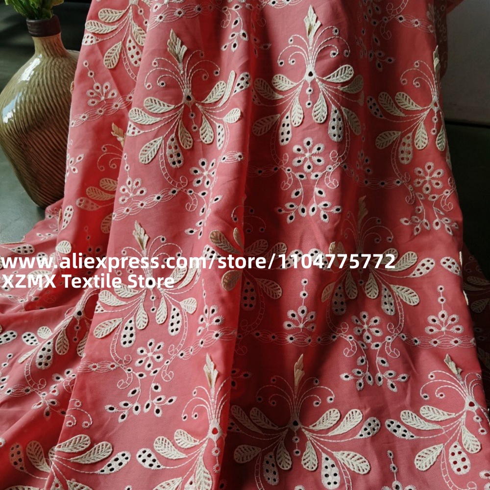Vintage Sewing Textile - Kain Bordir Motif Bunga 3D dengan
