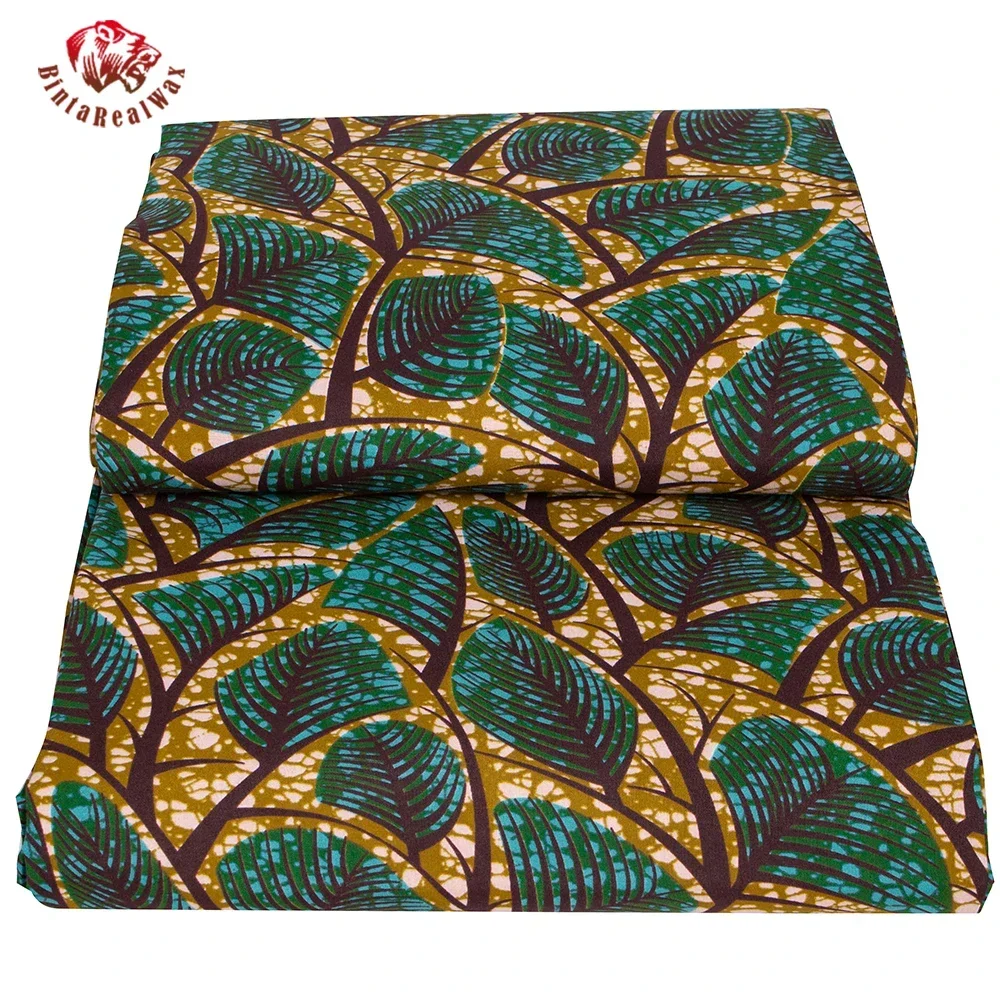 Ankara kain pola daun cetak Af - Sewing Batik Fabric ulasan dan harga