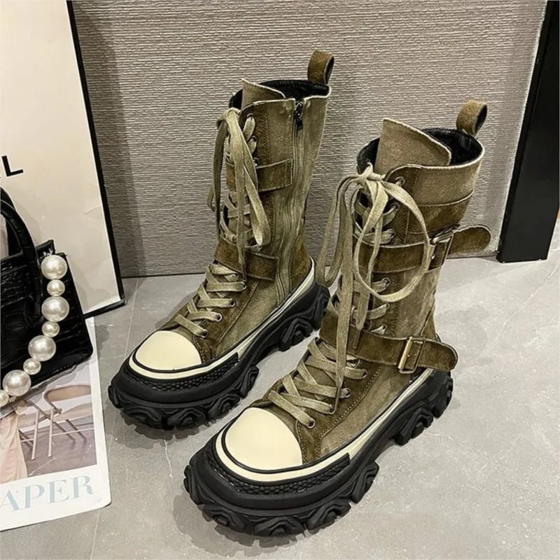 Sepatu Bot Wanita Platform Teb - Sewing Latex ulasan dan harga